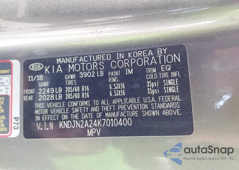 2019 Kia Soul from USA, damaged, VIN KNDJN2A24K7010400